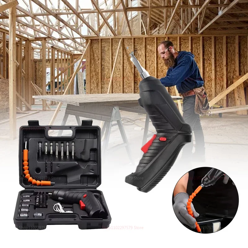 

47-Piece Rechargeable Electric Screwdriver Kit 36V Cordless Lithium Power Tool Set Foldable Home DIY Repair Kit for Auto Furnitu