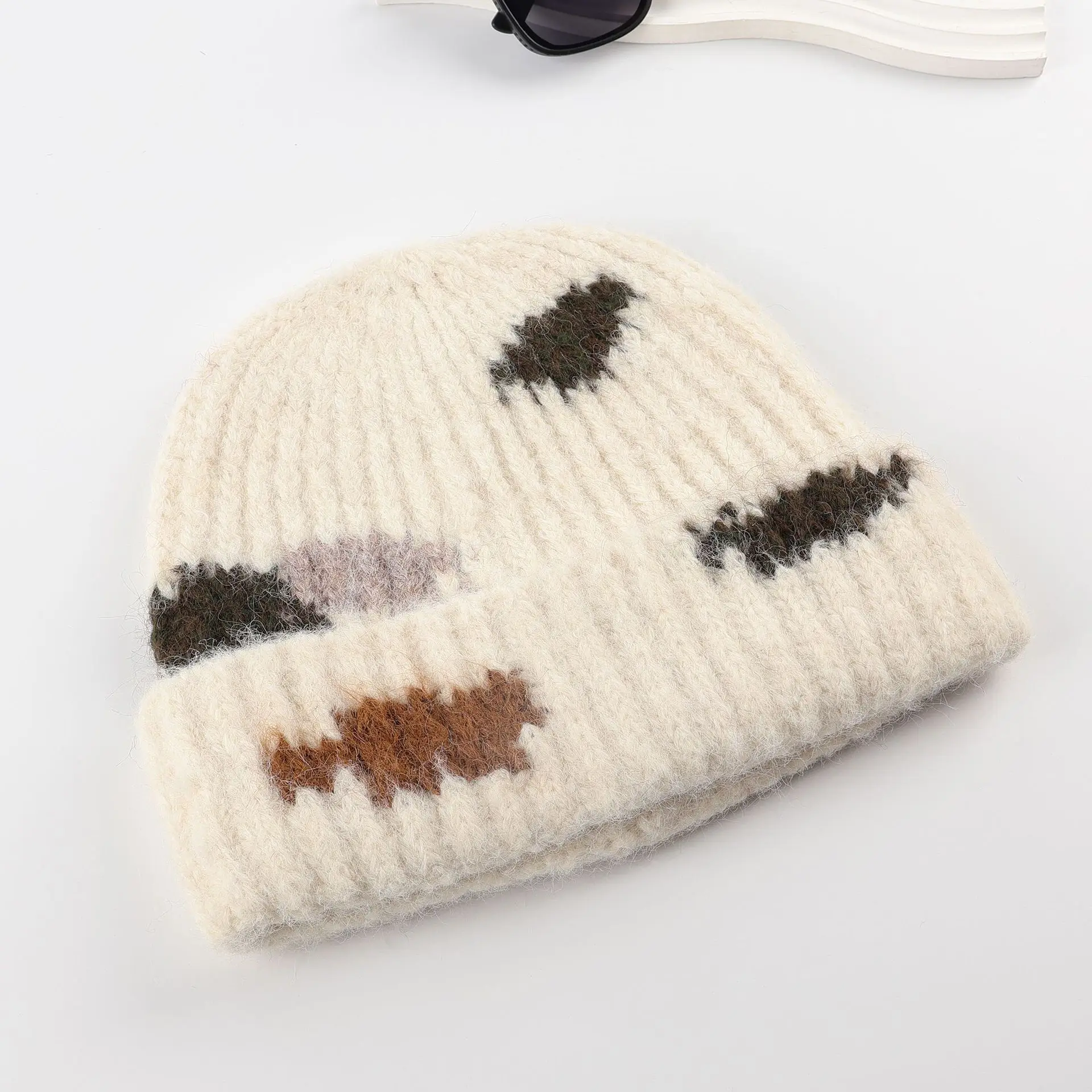 Winter Hat Women's Thickened Knitted Hat Korean ins Red Warm Ear Protector Windproof Jacquard Versatile Plush Hat