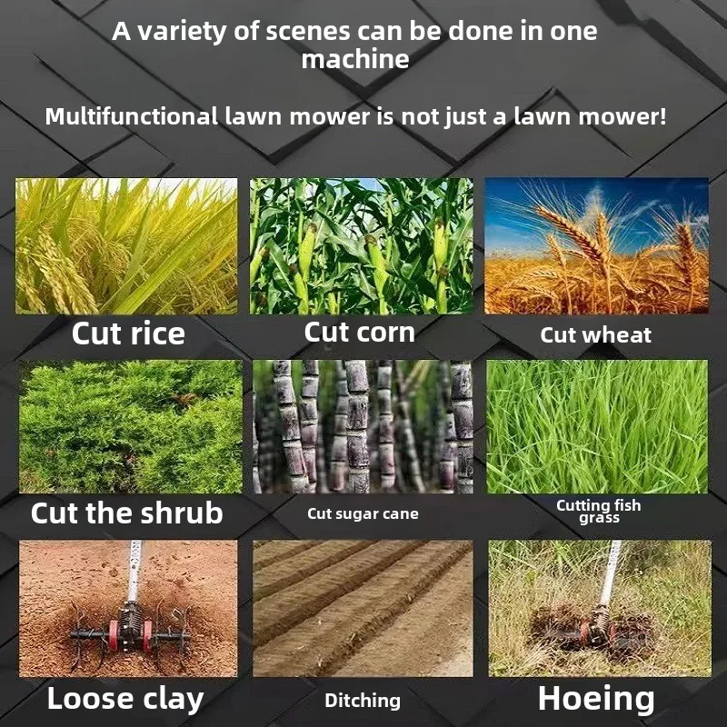 Industrial Four-Stroke 125cc Small Household Lawn Mower Side-Mounted Backpack Weeder Brush Cutter 24V  Harvester DIY