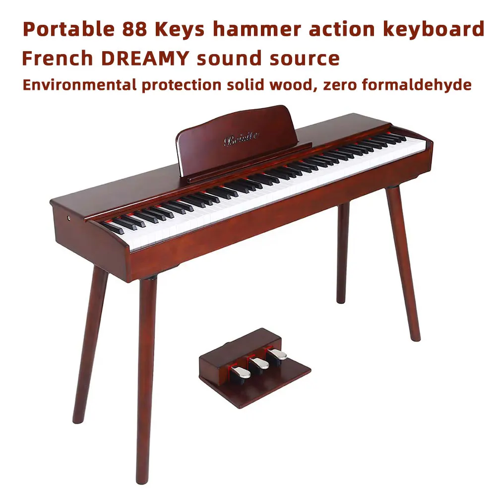 Hot sale Beisite Solid Wood 88 Keys Hammer Action Keyboard Digital Piano Electronic Organ MIDI Music Keyboard China Factory