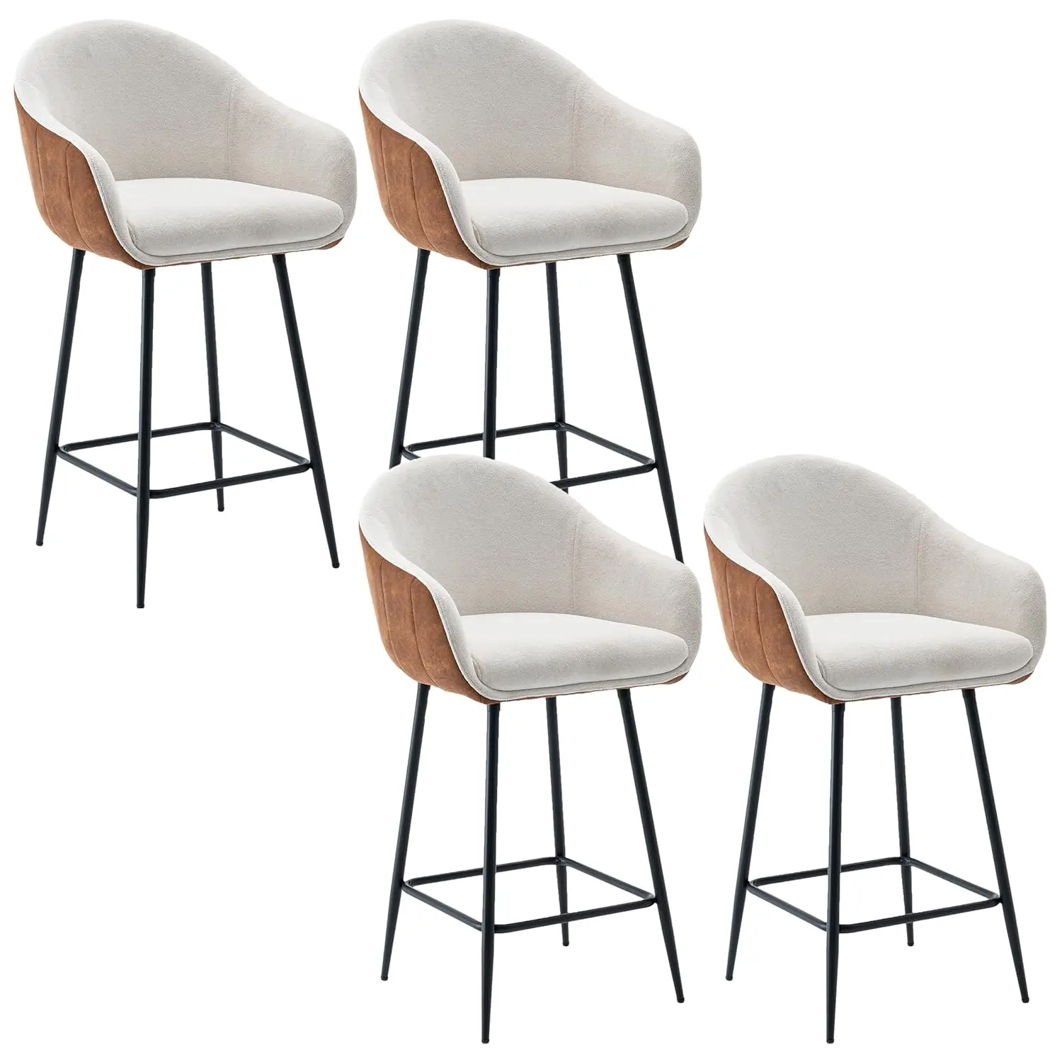 

Комплект из 2-х барных стульев с обивкой, высотой 26,5 дюймов, на металлических ножках, для кухни, столовой, паба, кафе, коричневые, на заказ