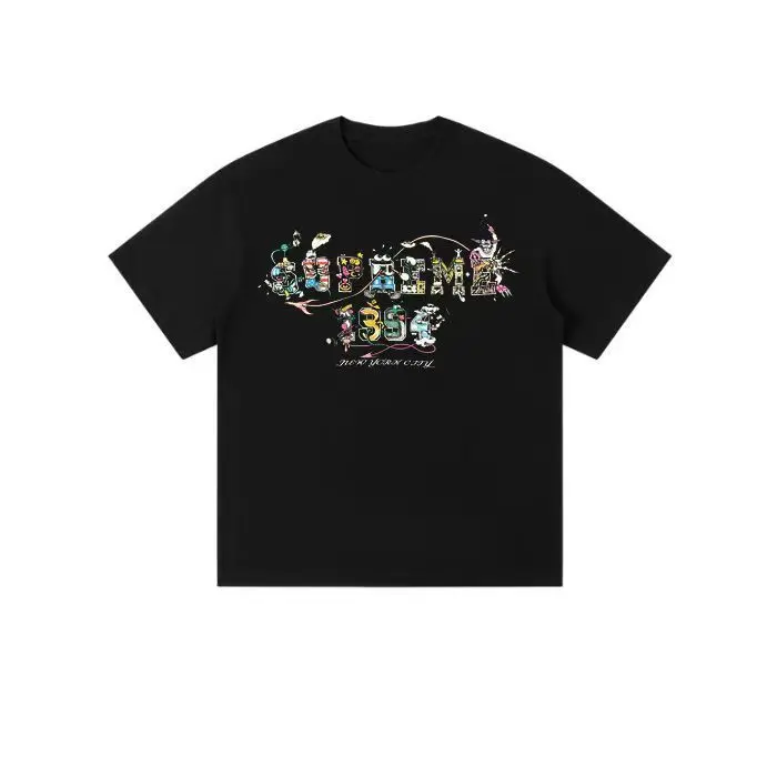 

Sup SS25 Summer T-shirt Series WEEK19 Cartoon Logo Letter Print Pure Cotton Round-neck Short-sleeved T-shirt