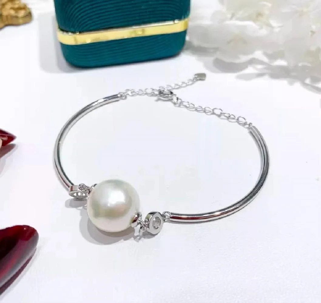 

Advanced and minimalist AAA10-11mm natural round South Sea white pearl bracelet 925S