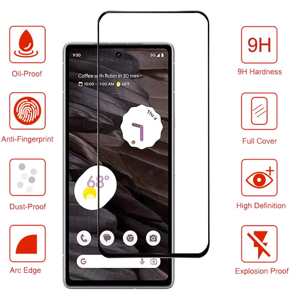 Protective Glass For Google Pixel 8 Pro 7A 7 6 A Screen Protectors Pixel7 Tempered Glass Pixel 6a Phone Front Film Pixel6a Anti-Scratch HD Protector