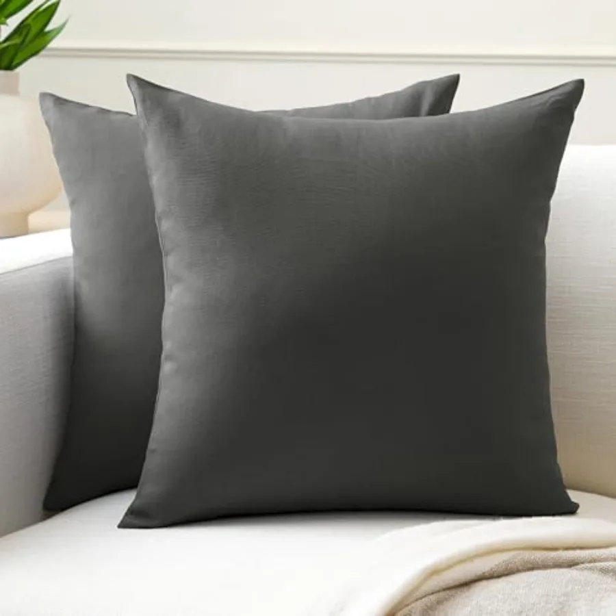 

Throw Pillow Covers 18x18 in Set of 2 No Inserts Cotton Pillow Covers for Living Room, Bed, Sofa, Couch Decorative Cushion Cove