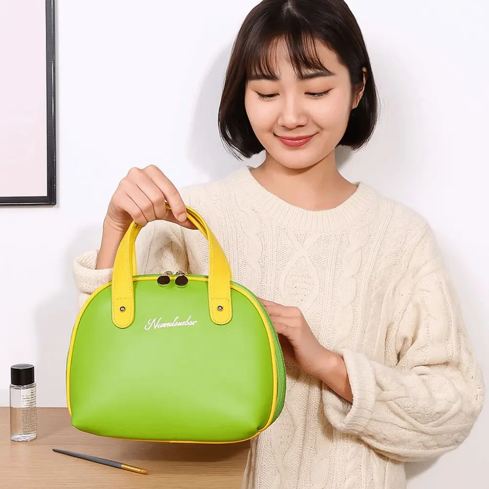 Large Capacity PU Cosmetic Bag Dopamine Color Waterproof Handheld Make Up Bag Storage Container Dust-proof Washing Bag Women