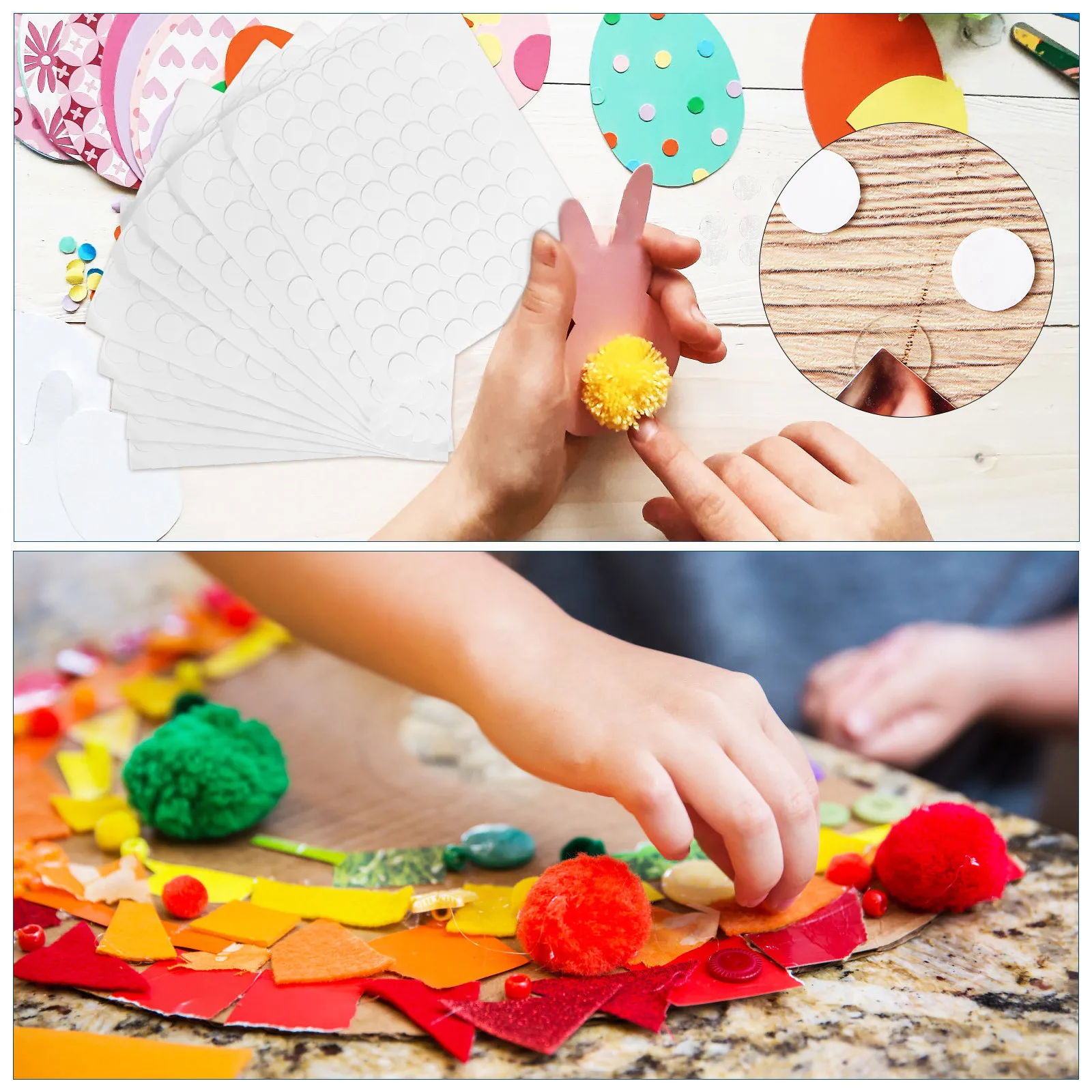 

Round Stickers Double Sided Adhesive Dots for Balloon Tape Party Decorations Clear Dot Labels Crafting Round Sticker