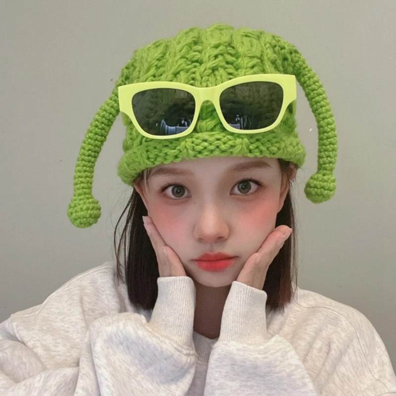 

Internet Celebrity Monsters Shape Knitted Hats All-match Hat Warmer Knitted Cosplay Hat Winter Holiday Gifts for Adult