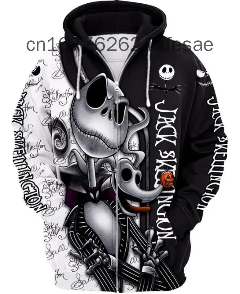 2024 New Jack And Sally Hoodie Nightmare Before Christmas Zip Hoodie