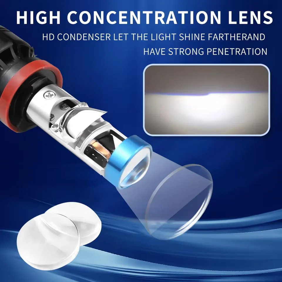Mini ampoules de projecteur à lentille H4 H7, 2 pièces, phare Led bi-led, lampes automobiles 68000LM, faisceau haut et bas pour voiture/moto