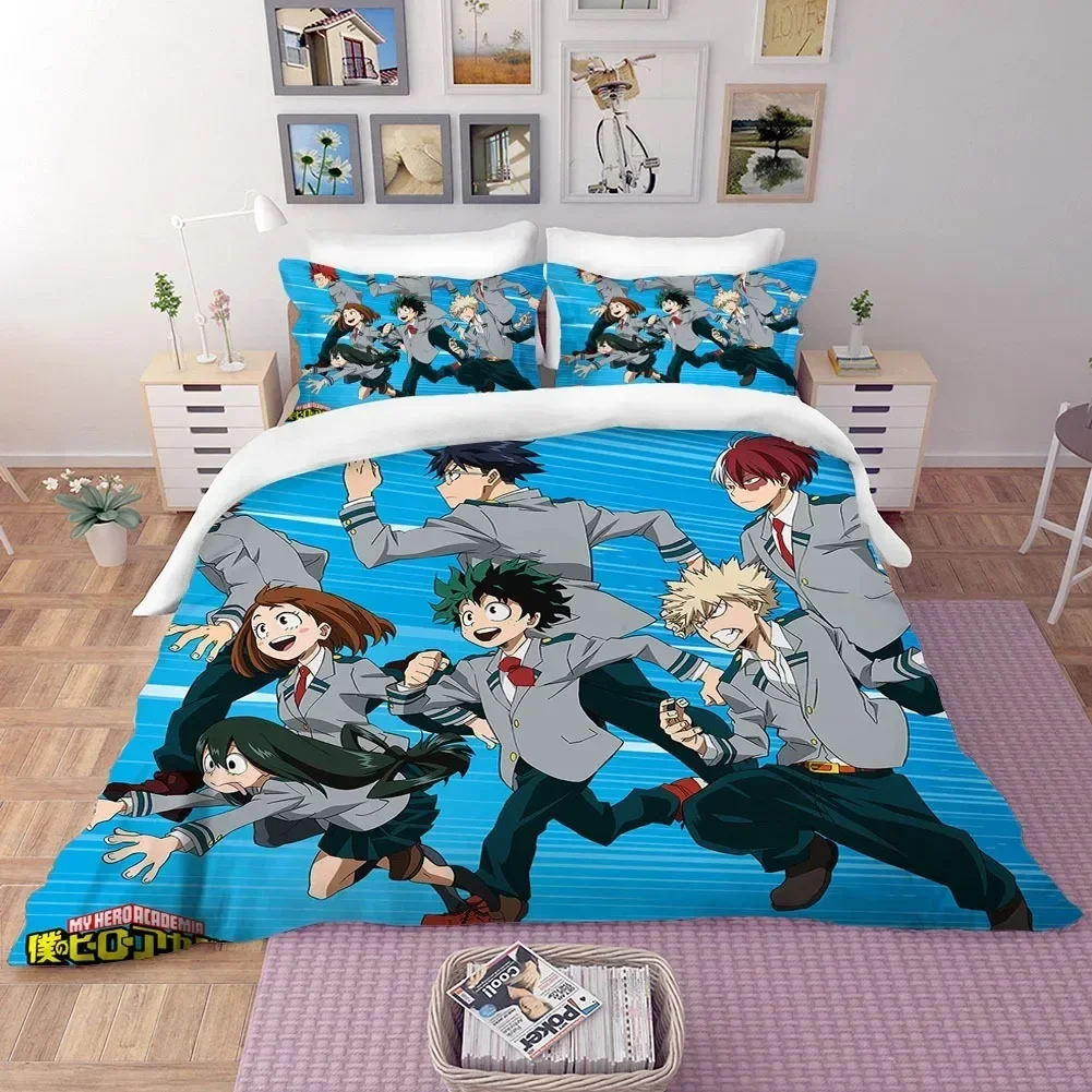 Anime Bedding Set My Hero Academia Quilt Duvet Cover Sets No Sheet Home Decor Single Queen King Size Gift Cute Cartoon