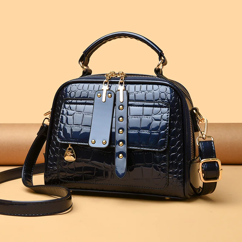 

Fashion Women's Leather Shoulder Bag Luxury Waxed Leather Handbag Elegant Casual Purse Tote Bag for Ladies Gift Birthday Present