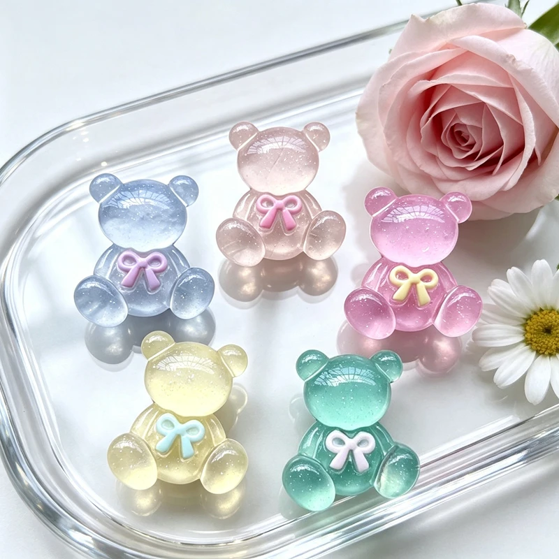 10pcs Clear color Butterfly Festival Bear resin Flat back diy hairpin gift decoration scrapbook