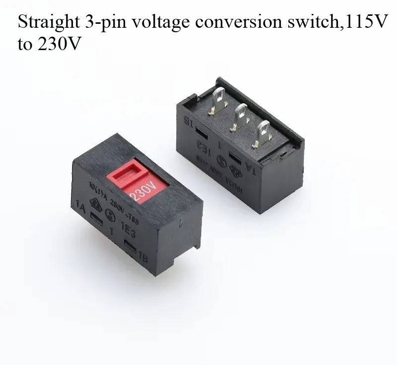 5 Stück Spannungswandler, 115 V auf 230 V, Schiebeschalter, 110 V–220 V, Spannungswandler, Kippschalter. – Detail 9