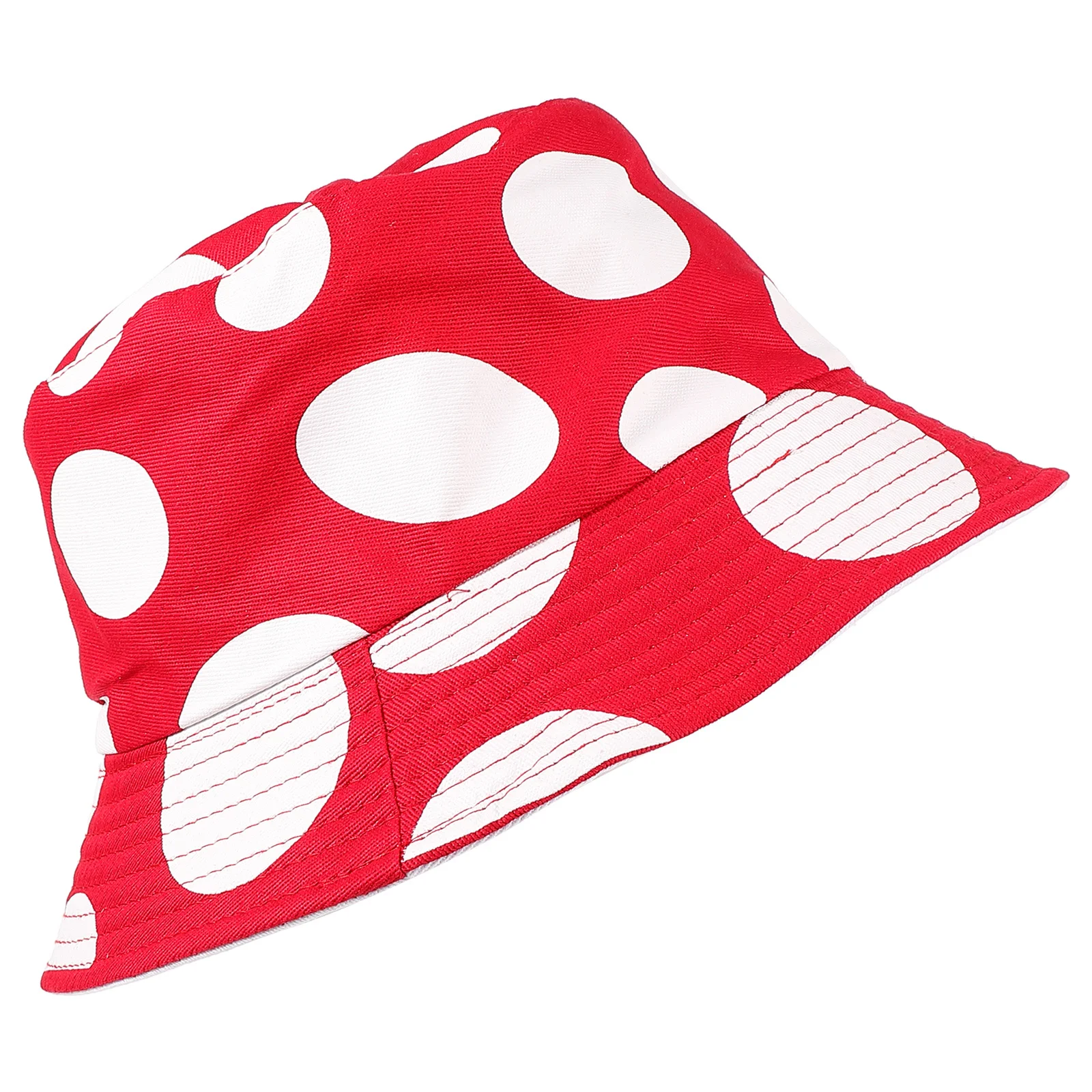 قبعة دلو بنمط الفطر، قبعات صياد مزدوجة الجوانب، أحمر أبيض للبالغين، حماية من الشمس في الهواء الطلق، عطلة الشاطئ، أنيقة #1