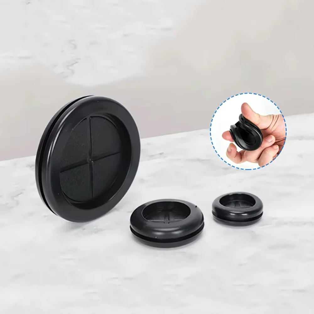 Waterproof Double Sided Rubber Cable Grommet Insulation Dust Seal Rubber Coil Opening Hole 16-100mm Rubber Wire Grommets Protect