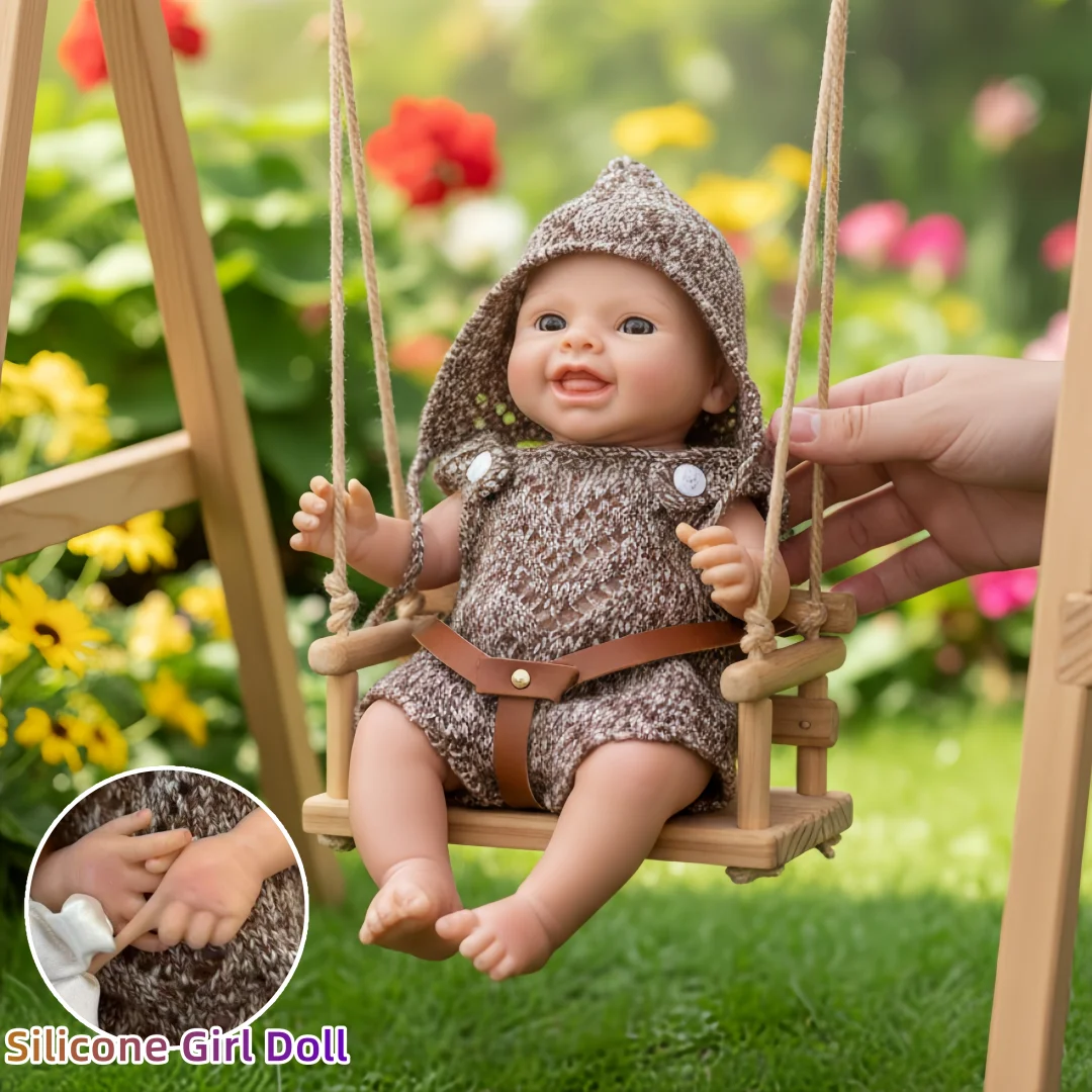 

10-дюймовая роспись с открытыми глазами, кукла Bebe Reborn de Silicona Girl с моющимся силиконовым корпусом, мягкая на ощупь силиконовая кукла для новорожденных