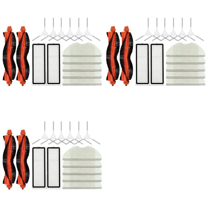 

【ПОСЛЕДНИЙ ШАНС】3 комплекта аксессуаров для робота-пылесоса Xiaomi S40C / E101: основная и боковые щетки, салфетки для влажной уборки, HEPA-фильтры, запасные части.