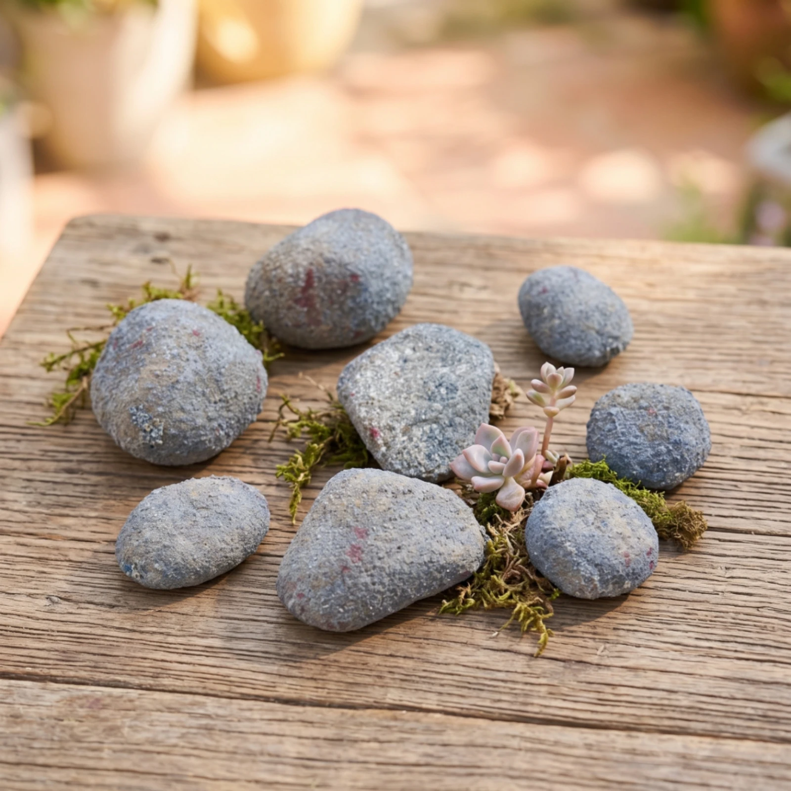8 Pieces Artificial Pebbles Natural-Looking Fake Pebbles Faux Rock Textured Faux Stone Weather-Resistant for Landscapers, Garden