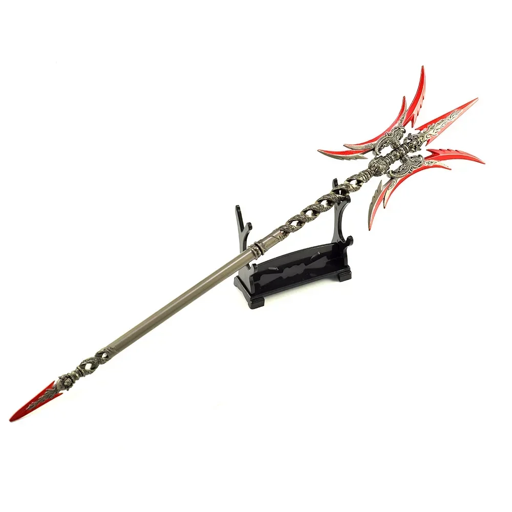 35cm Naraka Bladepoint peryferia do gier, broń latająca włócznia metalowy model, dekoracja akcji Cosplay, kolekcja rzemiosło prezenty zabawki