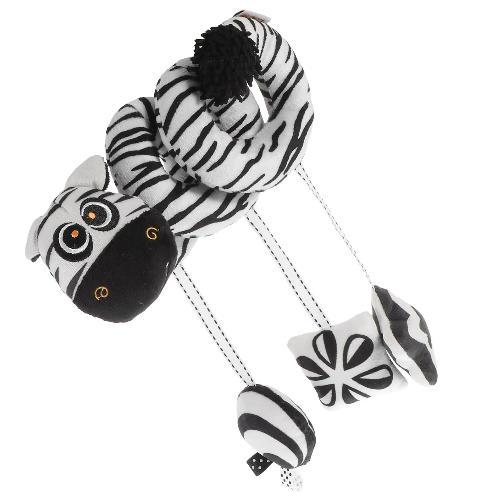 1pc Zwart Wit Zebra Wieg Zachte Doek Hangende Kinderwagen Speelbal Met Bel Babybed Decor Pasgeboren Vroege Kindertijd Ontwikkeling