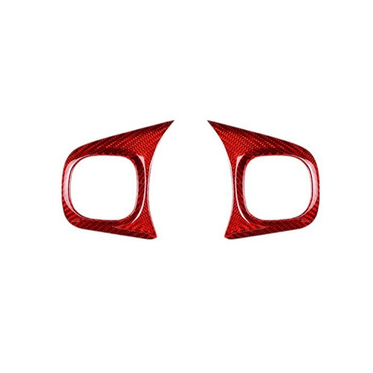 

Real Hard Carbon Fiber Sticker for Fiat 500 2020-2023 Car Steering Wheel Button Cover Interior Trim Accessories(Red)