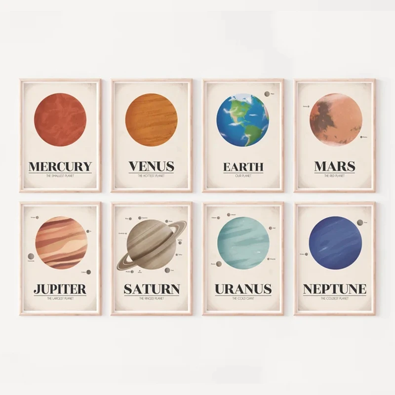 

Space Planet Earth Mars Venus Minimalist Nordic Posters Art Print Canvas Decorative Paintings Wall Pictures Modern Living Room
