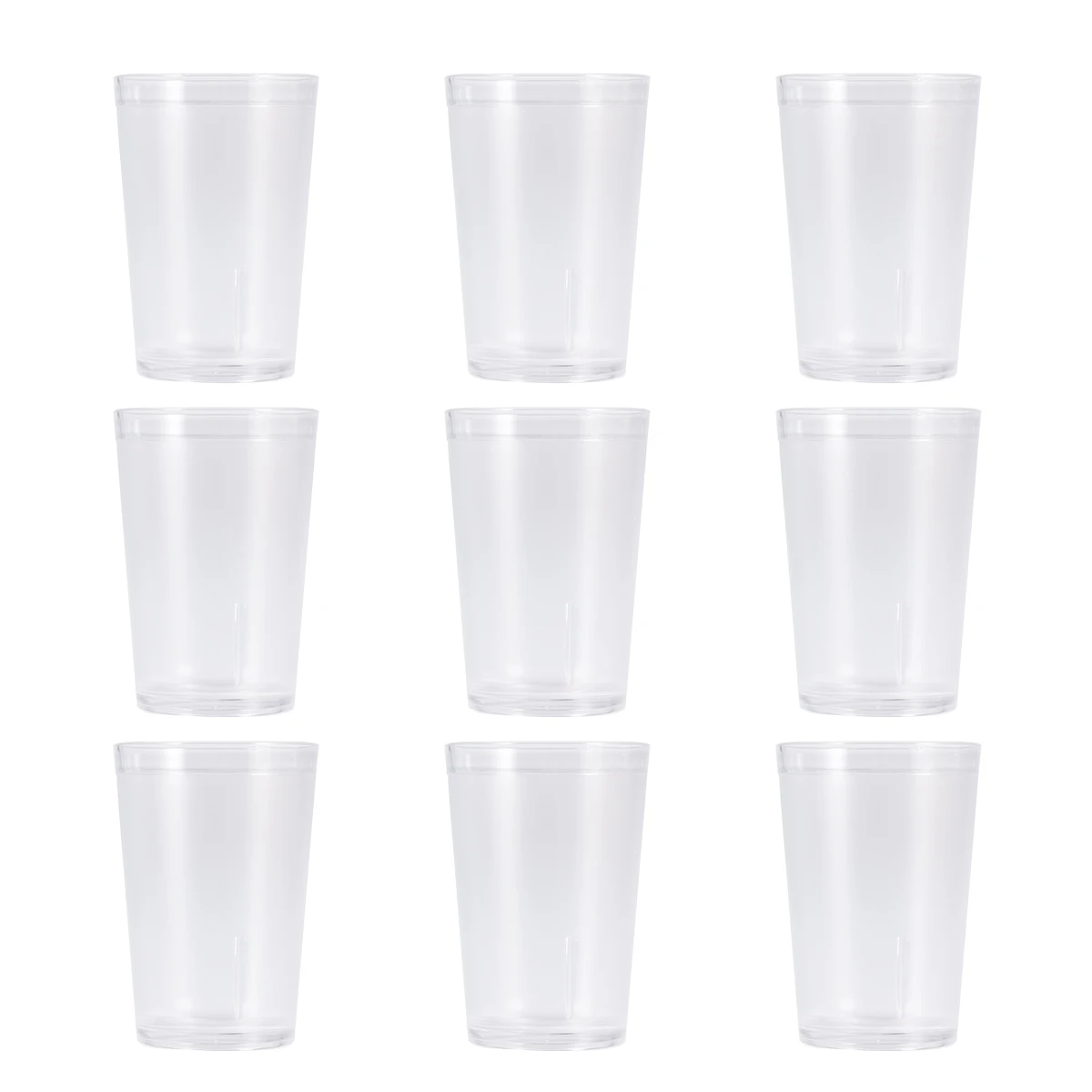 

10pcs Acrylic Water Cups Clear Plastic Tumbler Set Reusable Shatterproof Frosted Design Suitable Cocktails Juices