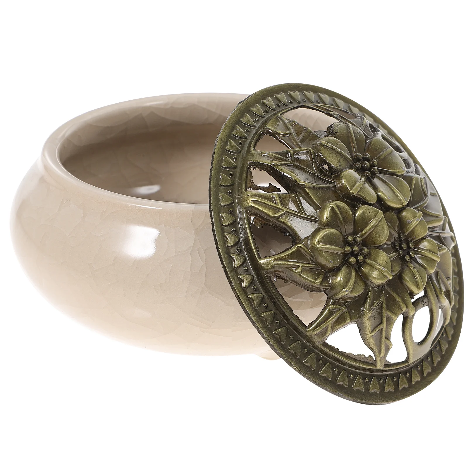 

Alloy Ceramic Cone Incense Burner Diamond Grey Tray Stable Three Leg Base Incense Stick Holder Coil Corn
