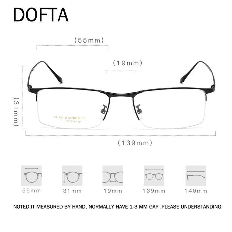 DOFTA Titanium Myopia Glasses Frame Men Half-frame Square Prescription Eyeglasses Frames New Optical  Eyewear 5972