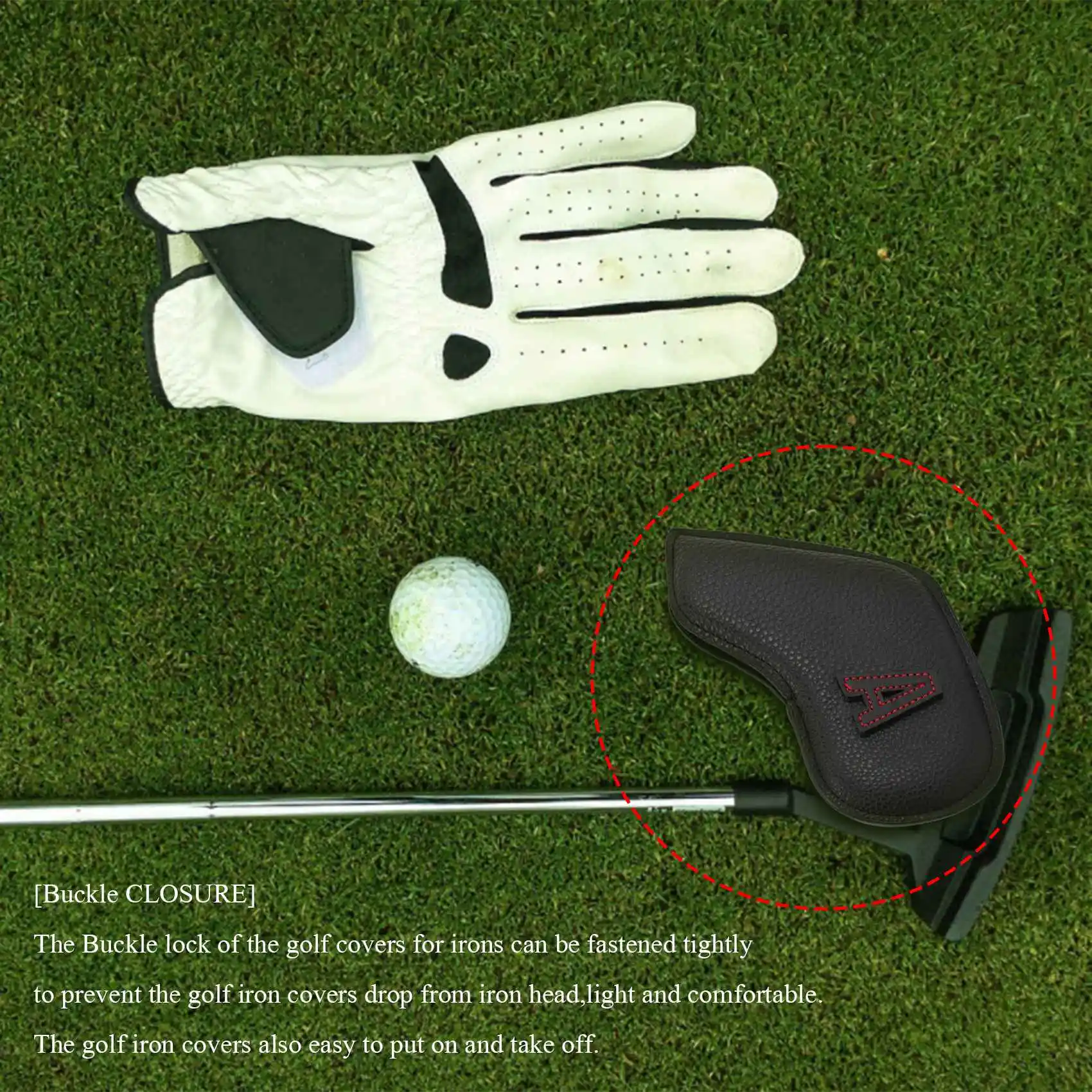 

Golf Head Covers for Irons Fit Most Brands 11Pcs/Set Black Pu Leather