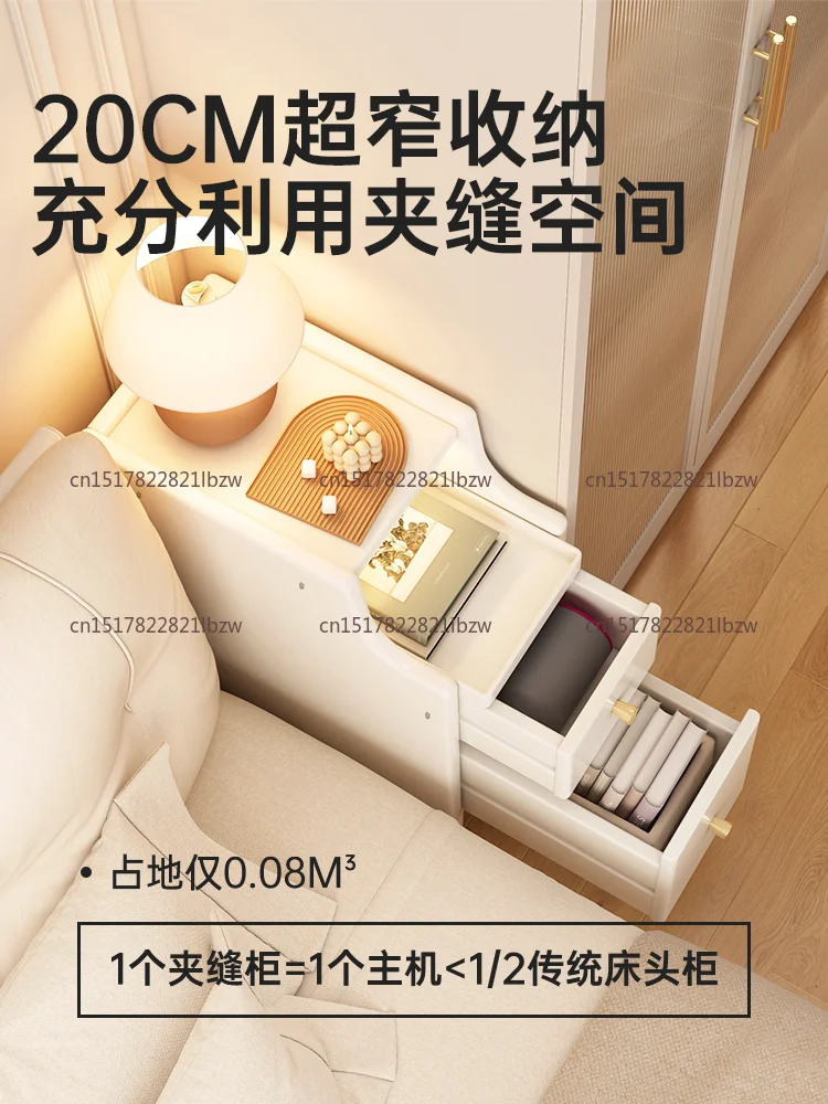 Simple Storage Side Cabinets, New Solid Wood Bedside Tables for Home Furniture, Ultra Narrow Study and Bedroom Cabinets