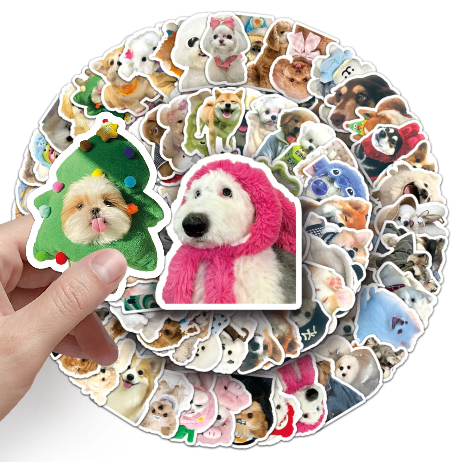 10/30/50PCS New Cute Pet Dog Stickers Cartoon Animal Graffiti Stationery Luggage Bottle Guitar Car Wall Sticker Toy Decoration