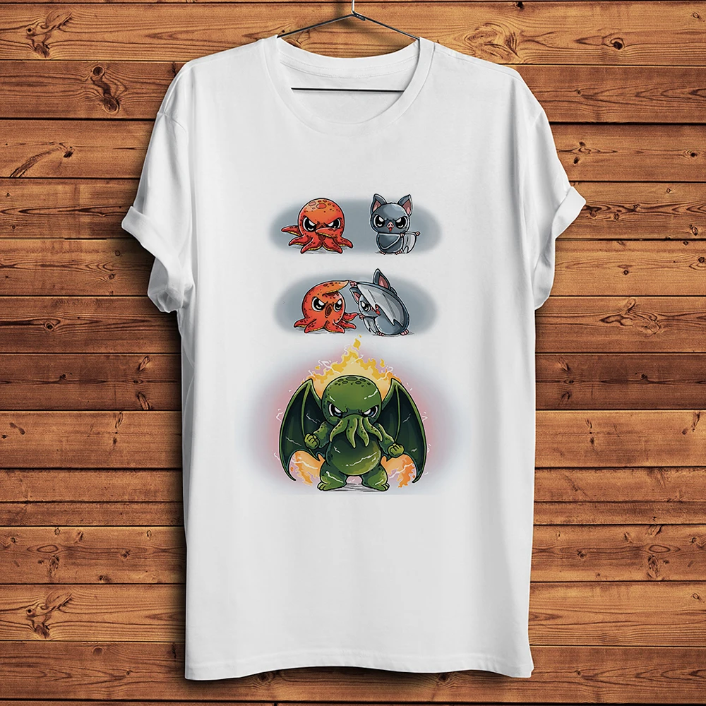 Bat Octopus Fusion Dance Cthulhu Funny Anime TShirt Homme,White Casual Short Sleeve O-neck T-shirt,unisex Tee Streetwear
