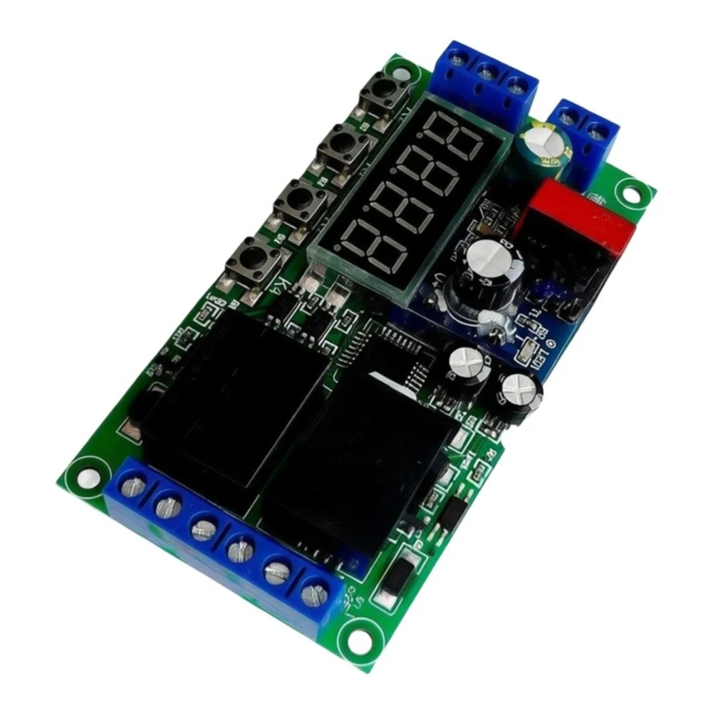 Dual Output 220V AC Programmable Timer Module with 38 Timing Options Real-Time Digital Display and External Signal Input Support