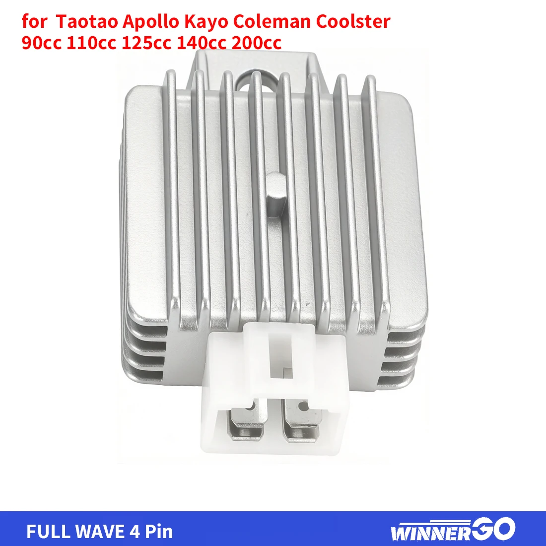 Taotao Apollo Kayo Coleman Coolster OEM FULL WAVE 4-Pin Spannungsregler Gleichrichter für GY6 Motor 50cc-150cc Moped Roller ATV – Detail 1