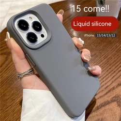 high quality Genuine liquid silicone phone case for iphone 13 14 15 pro max soft full cover for iphone 14 15 plus bumper Luxury
