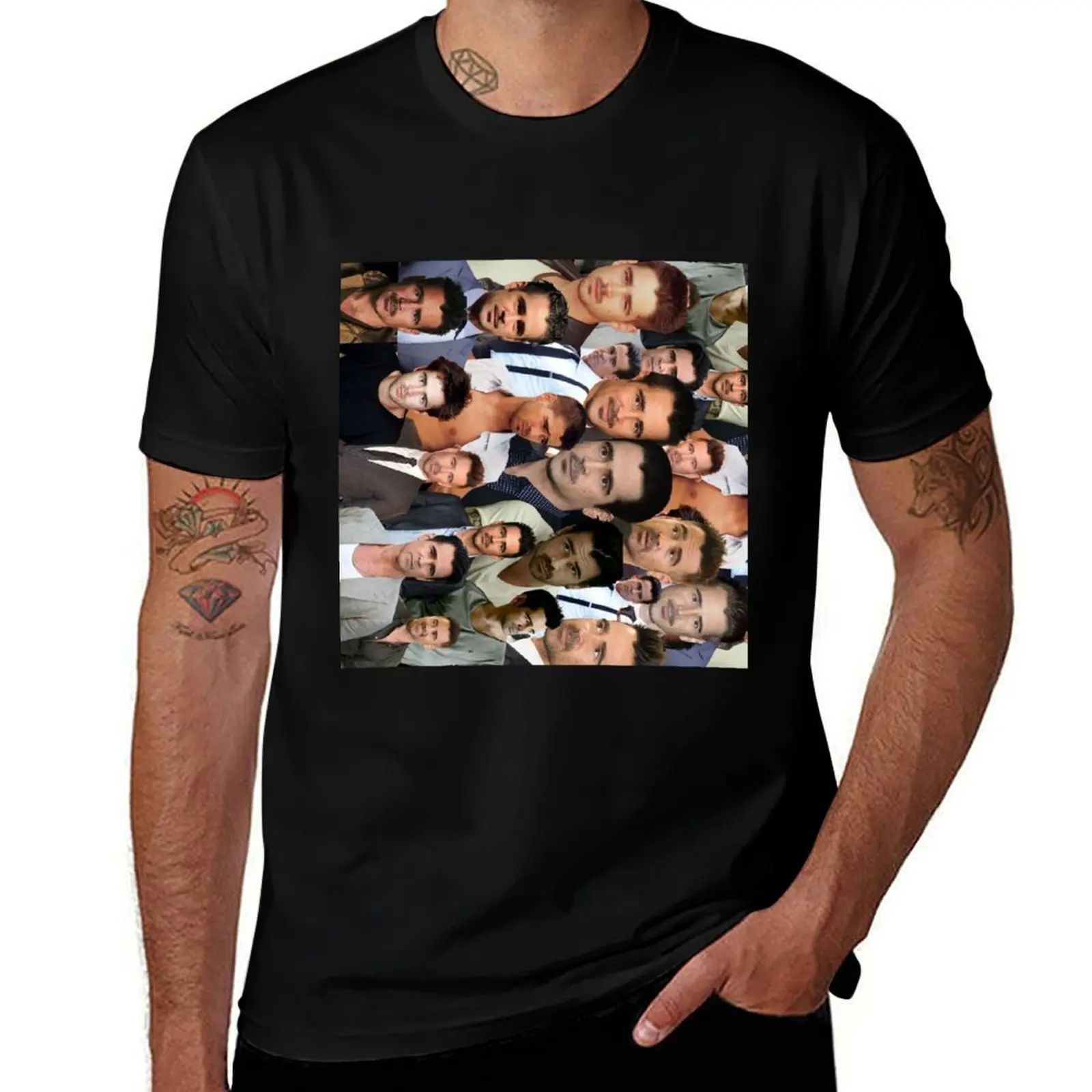 

colin farrell high quality photo collage T-Shirt man t shirt cotton high quality anime tshirt T-Shirt