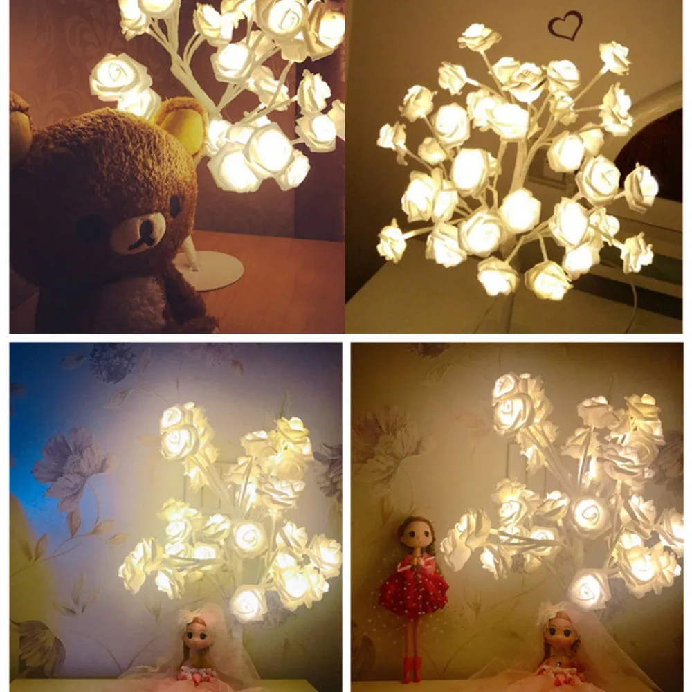 Led simulation rose bedside night light girl heart-shaped room decoration lamp bedroom dormitory decoration WF11111205