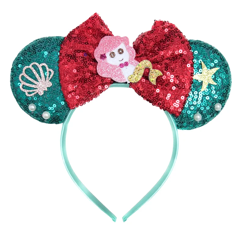 Mermaid Mickey Mouse Ears Headband Minnie Hair Bows Charactor For Women Festival Hairband Girls Hair Accessories Various Styles