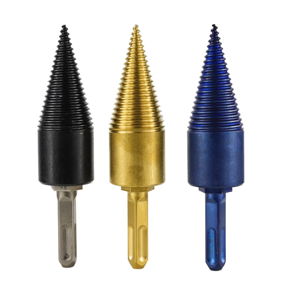 1pc Nano Blue Coated HSS Firewood Splitter Drill Bit Wood ing Tools Cone    Chopper Breaker 32mm 42mm