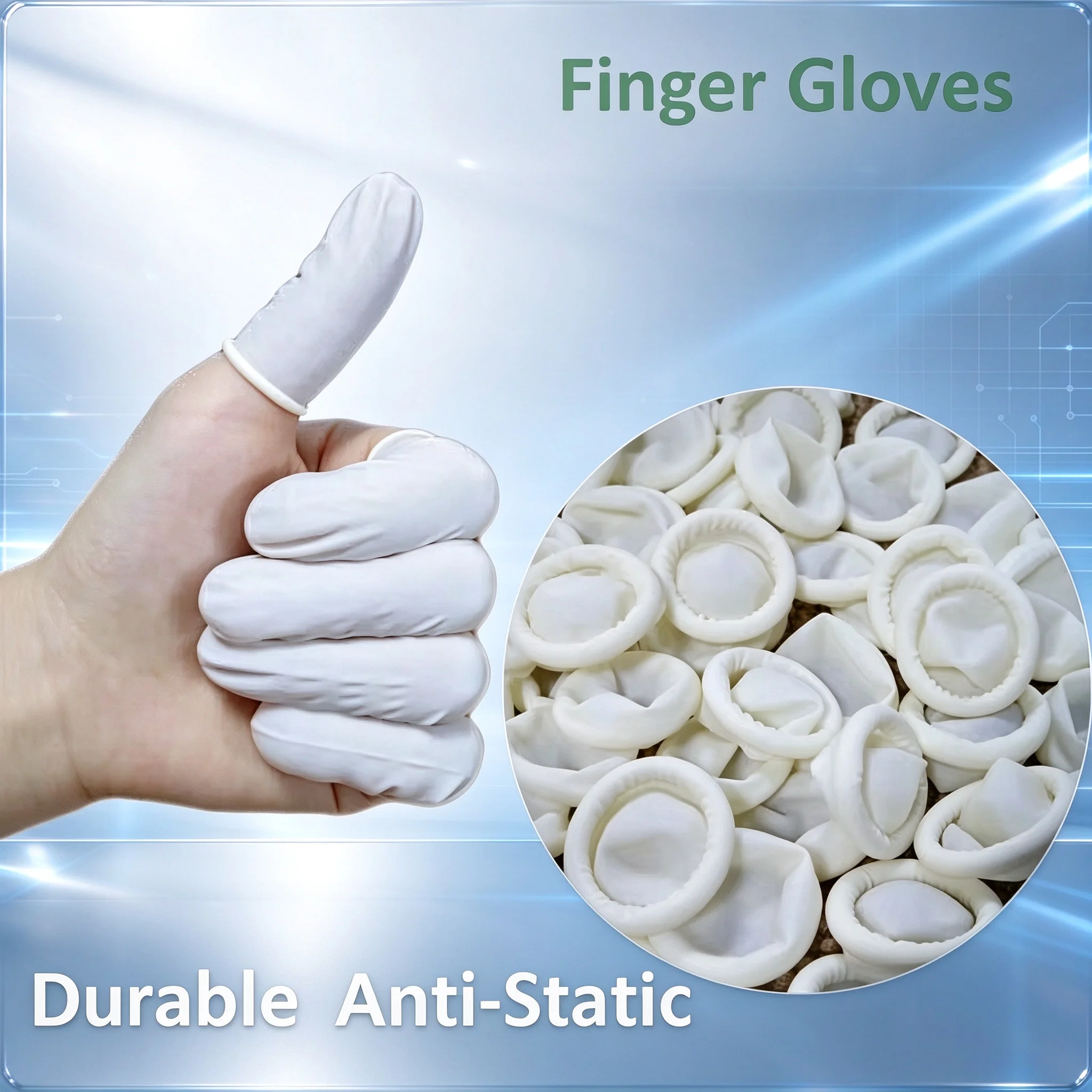 50/100PCS Finger Gloves Durable Natural Latex Anti-Static Finger Cots Practical Disposable Makeup Eyebrow Extension Glove