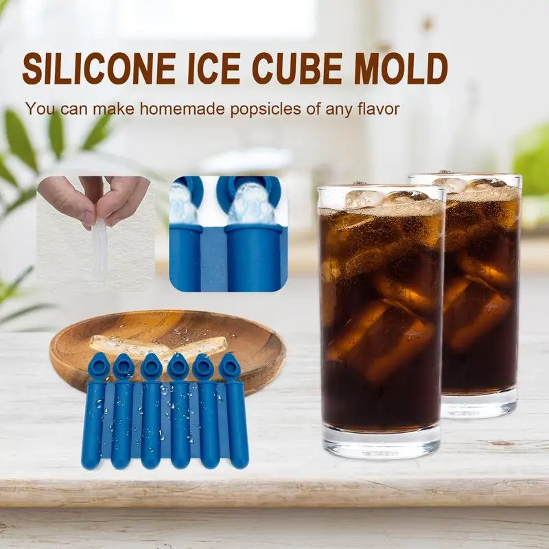 Ice Pop Maker Molds Kid's Ice Pop Maker With Lid Food-Grade Silicone DIY Popsicle Molds For Travel Home Picnic And Work Area