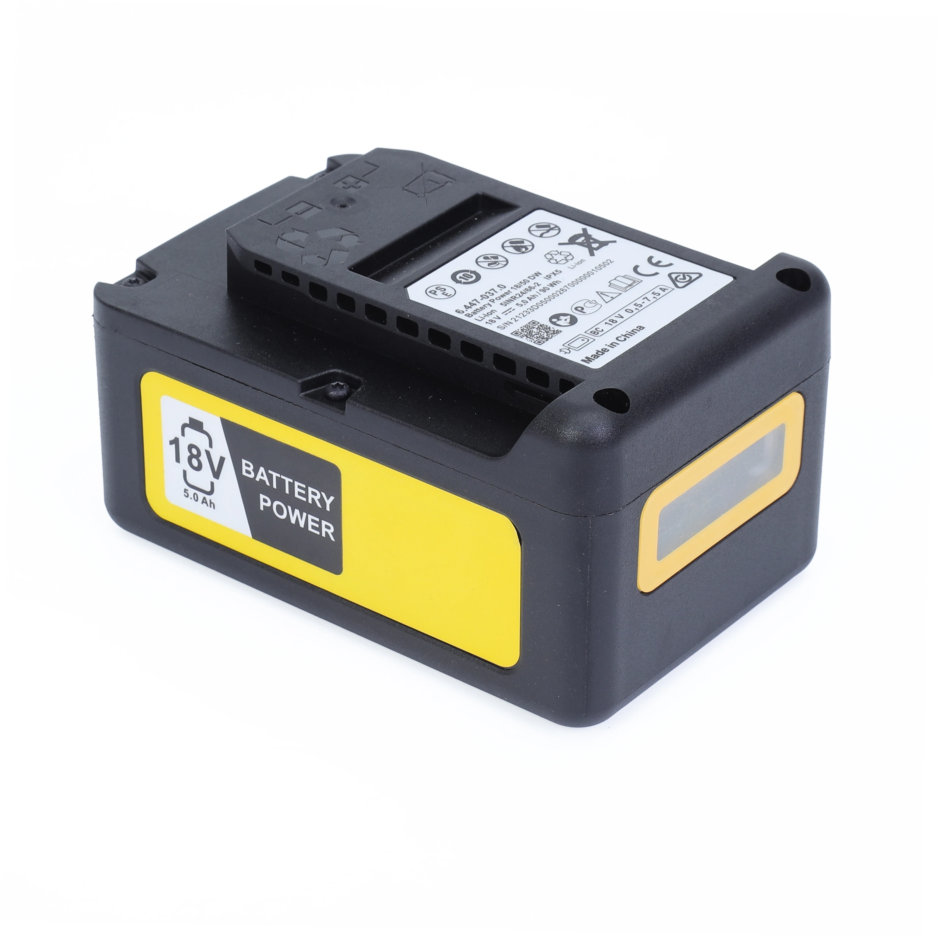 18V 5.0 Ah 90Wh Lithium-Ion Battery Replacement for Kärcher 18V Battery Power Platform Tools 24450350 With LCD Display