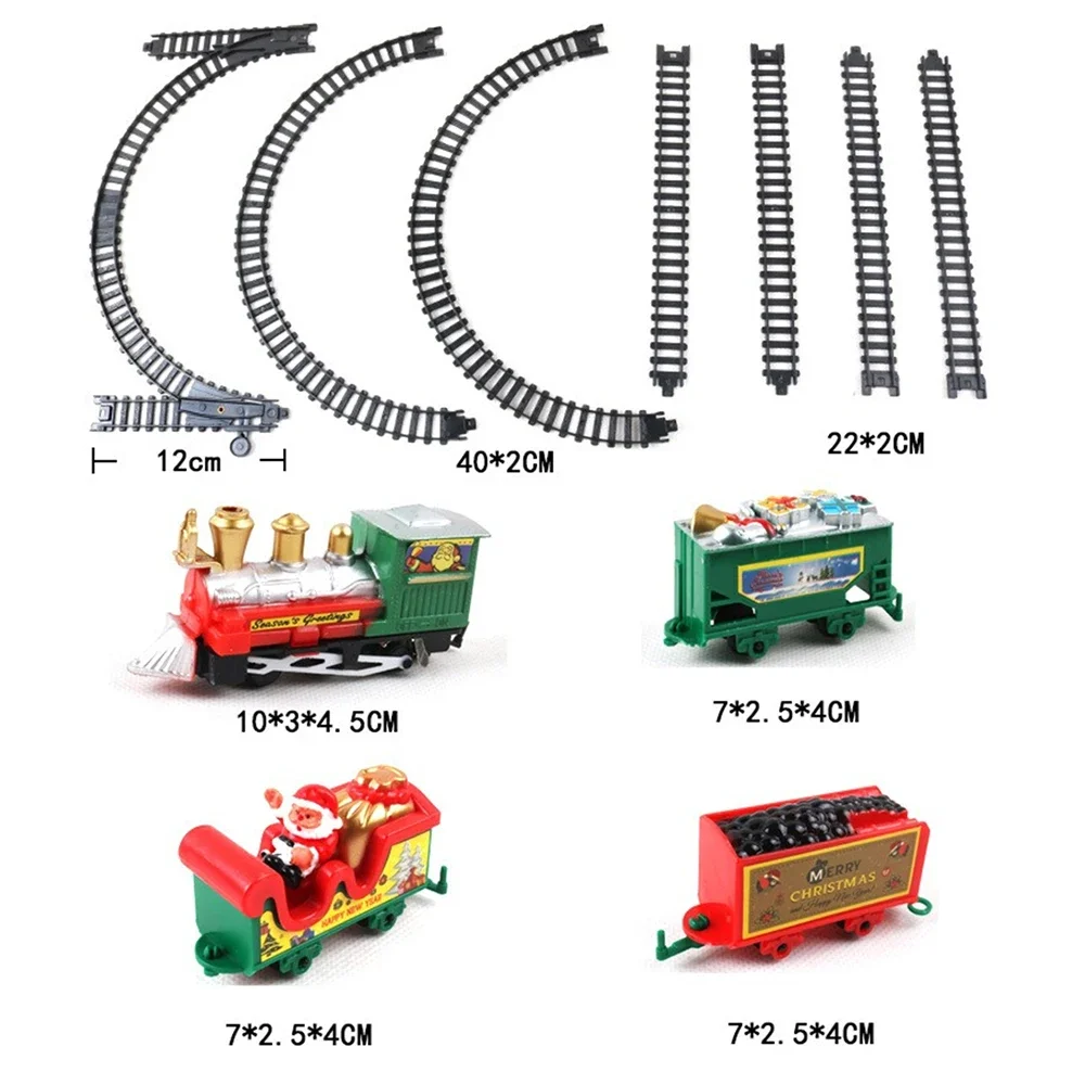 Christmas Realistic Electric Train Set Easy To Ass-emble&Safe For Kids Gift & Party Home Xmas Tree Decoration Christmas Gift