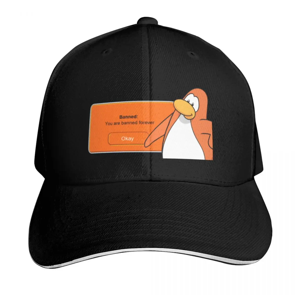 

Club Penguin You Are Banned Forever Baseball Cap dad hat Wild Ball Hat Sports Cap Beach Bag Girl Men's