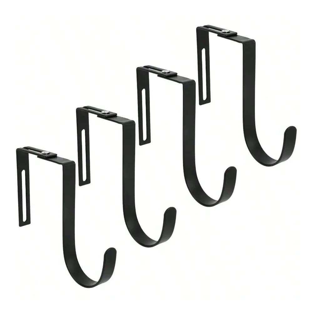 

4pcs Adjustable Cubicle Hooks Heavy Duty Over Door Hanger Hooks For Clothes Organizer Towel Rack Coat Hat For Home Bedroom Offi