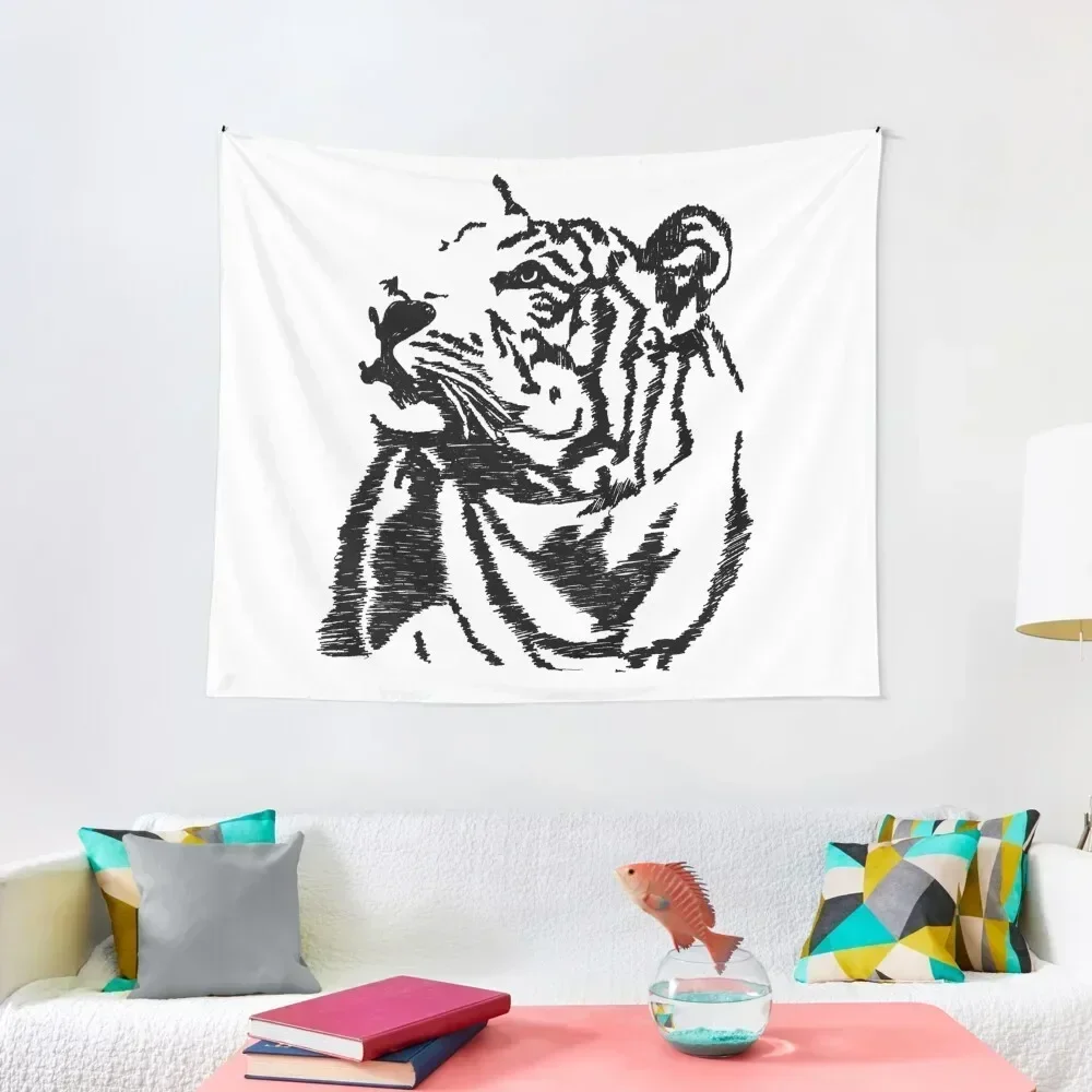 

Tiger Sketch Tapestry Wall Hangings Decoration Hanging Wall Things To Decorate The Room Tapestry