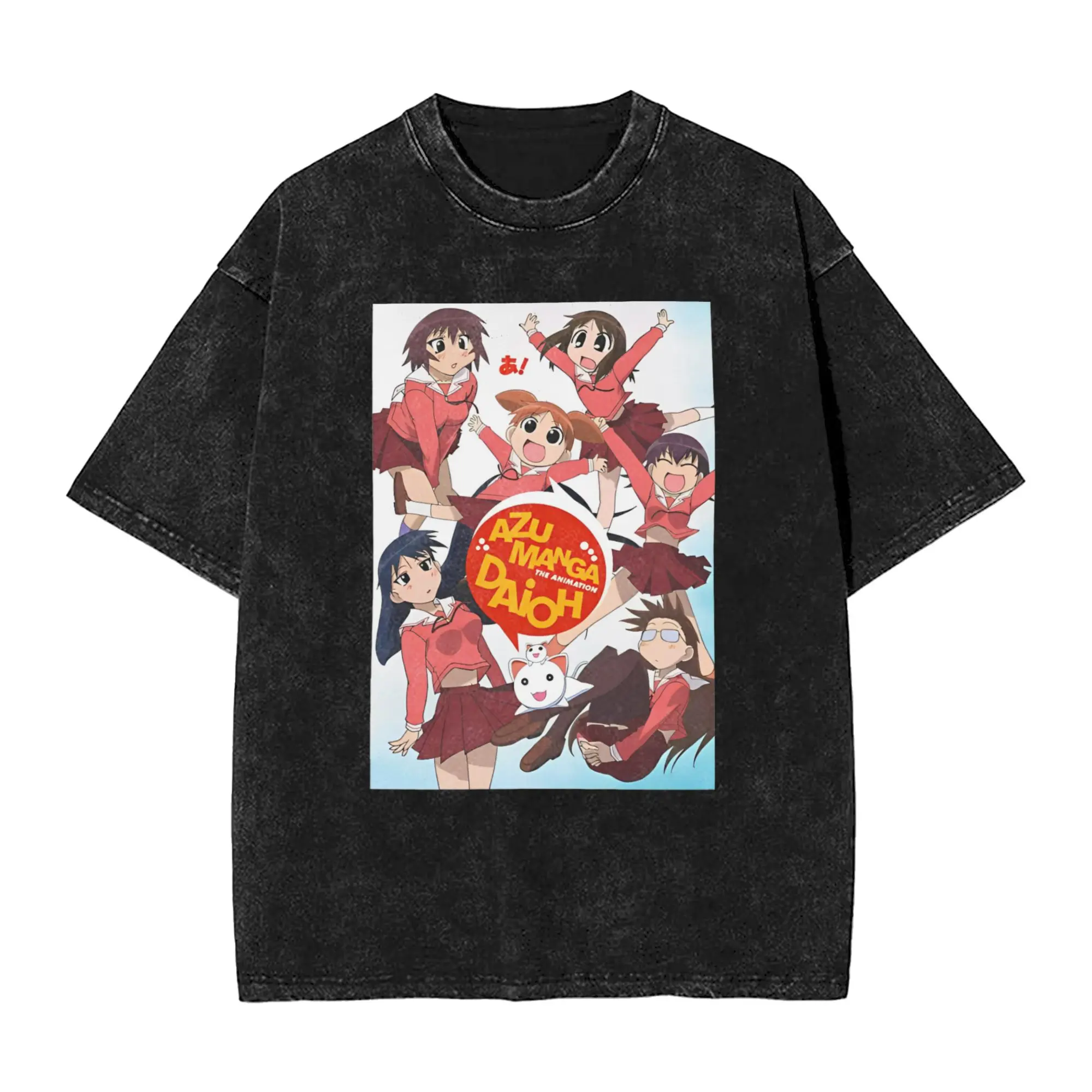 

Осака Аутист Fgsfds стираная футболка мужская аниме Azumanga Daioh винтажные повседневные футболки летняя одежда больших размеров на заказ DIY