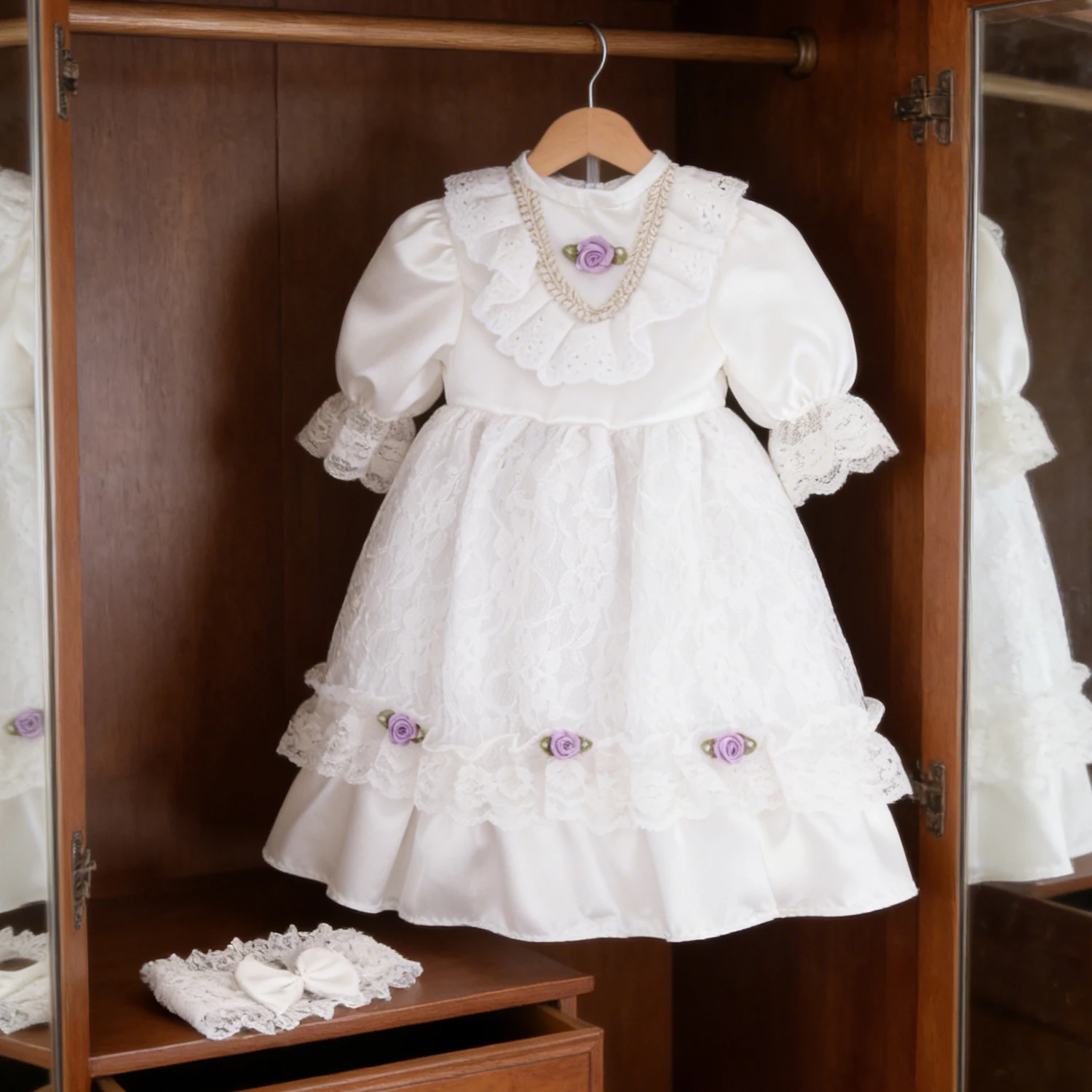 55CM Reborn Girl Doll Princess Dress New Cute White Skirt Clothing Garment For 22 Inch Baby Girl Dolls Toy Accessories